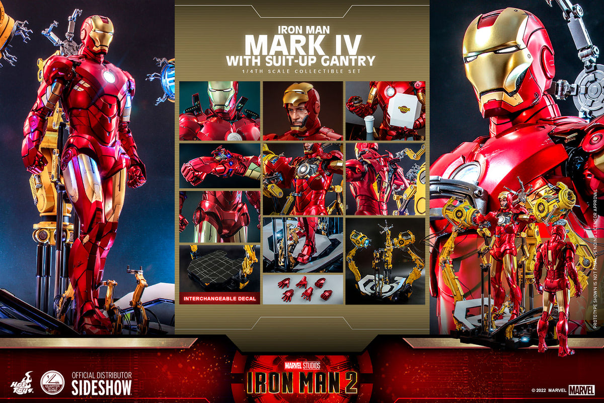 Hot Toys Iron Man Mark IV w Gantry 1 4 Scale Figure Cartoon