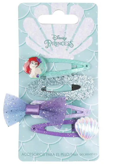 Little Mermaid 4pc Hair Clips