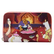 Loungefly Disney Beauty and the Beast Fireplace Scene Zip Wallet