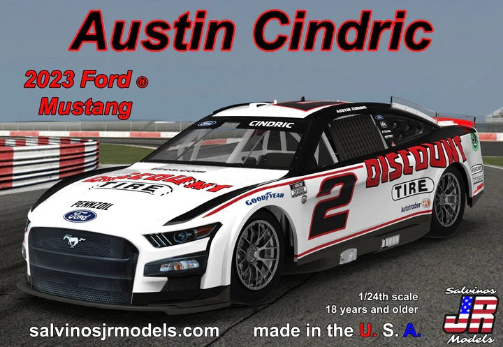 Salvinos JR Models Austin Cindric 2023 Penske 'Discount Tire' 1/24 Plastic Model Kit