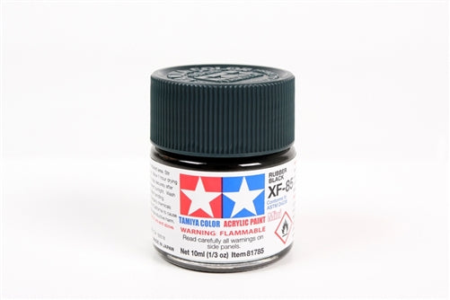 Tamiya Acrylic XF-85 Flat Rubber Black Mini Bottle 10mL (1/3oz)