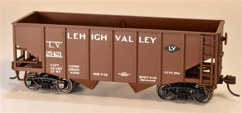 Bowser 42268 HO 55-Ton Fishbelly Hopper Lehigh Valley #25302 Boxcar Red White Lettering Black Diamond Logo NIB RTR