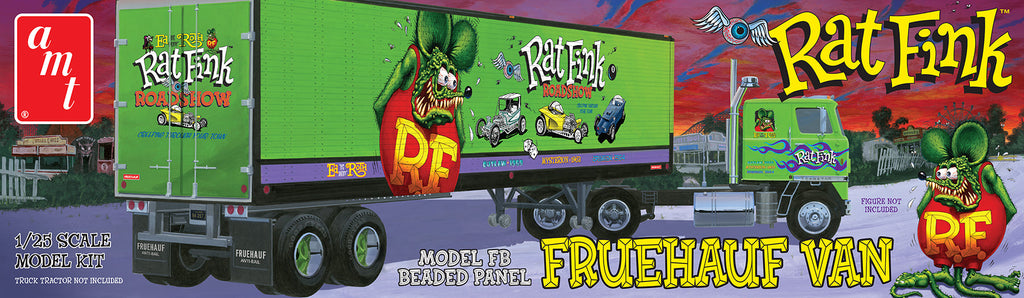 AMT Rat Fink Fruehauf Beaded Van Trailer Hauler Model Kit