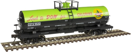 Atlas Master Line 20005483 HO 11,000-Gallon Tank Car No Platform Dow Canada CGTX #55213 Green Black Red Chlorine NIB RTR