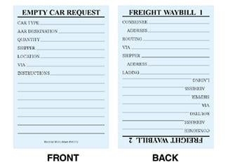 Micro-Mark 84019X2 Empty Car Request Cards Pkg of 50 NIB