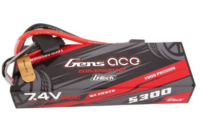 Gens Ace G-Tech 5300mAh 2S1P 7.4V 60C Hardcase LiPo Battery #24 w/EC3 & Deans Adapter