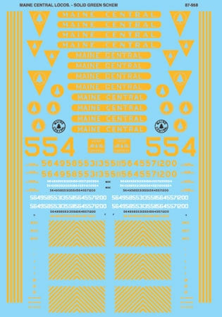 Microscale 87-958 HO Maine Central Diesels (1960-70) Green & Gold Scheme NIB