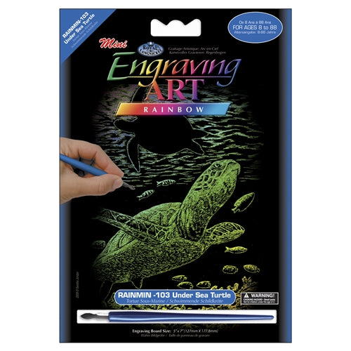 Royal & Langnickel RAINMIN103 Engraving Art Undersea Turtle- Rainbow NIB