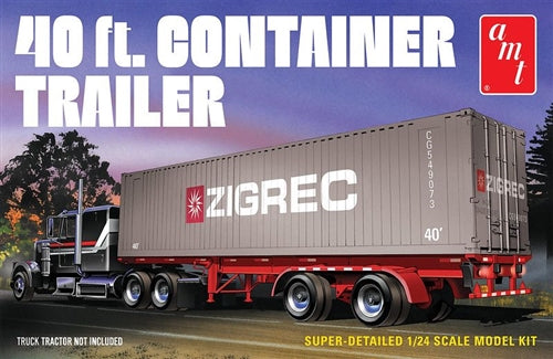 AMT AMT1196 40' Semi Container Trailer 1/24 Plastic Model Kit (Level 3)