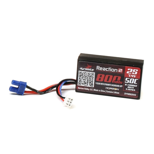 Dynamite 7.4V 800mAh 2S 50C Hardcase LiPo Battery EC2