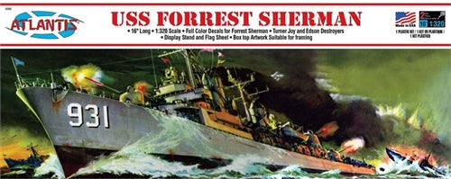 Atlantis H352 USS Forrest Sherman Destroyer 1/320 Plastic Model Kit NIB