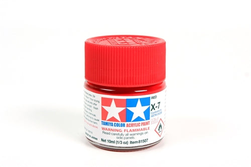 Tamiya Acrylic X-7 Red Mini Bottle 10mL (1/3oz)