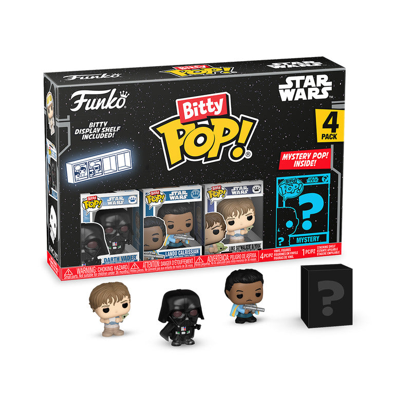 Bitty POP! Star Wars - Darth Vader, Lando Calrissian,Luke with Yoda & Mystery 4pk