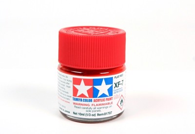 Tamiya Acrylic XF-7 Flat Red Mini Bottle 10 mL (1/3oz)