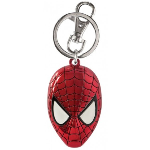 Spider-Man Head Coloured Pewter Keychain