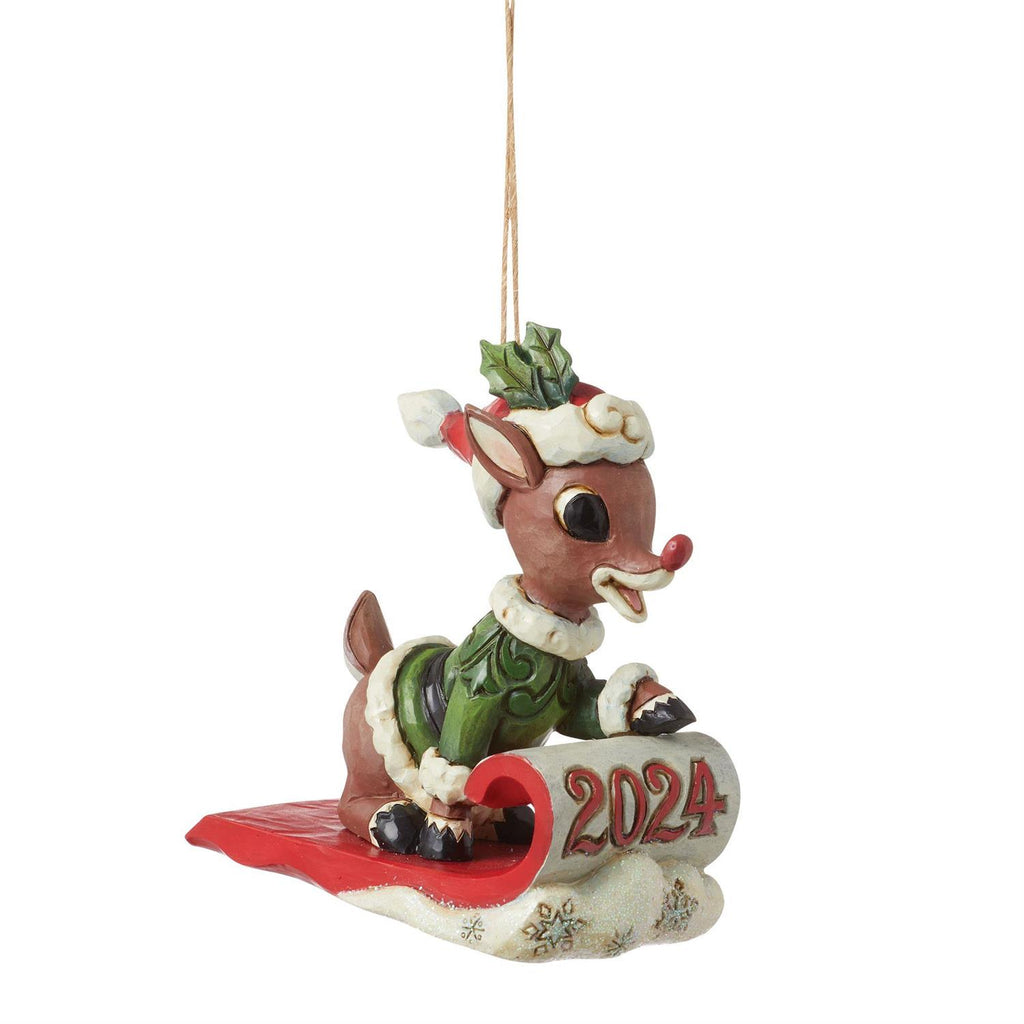 Rudolph on Sled 2024 Jim Shore Ornament