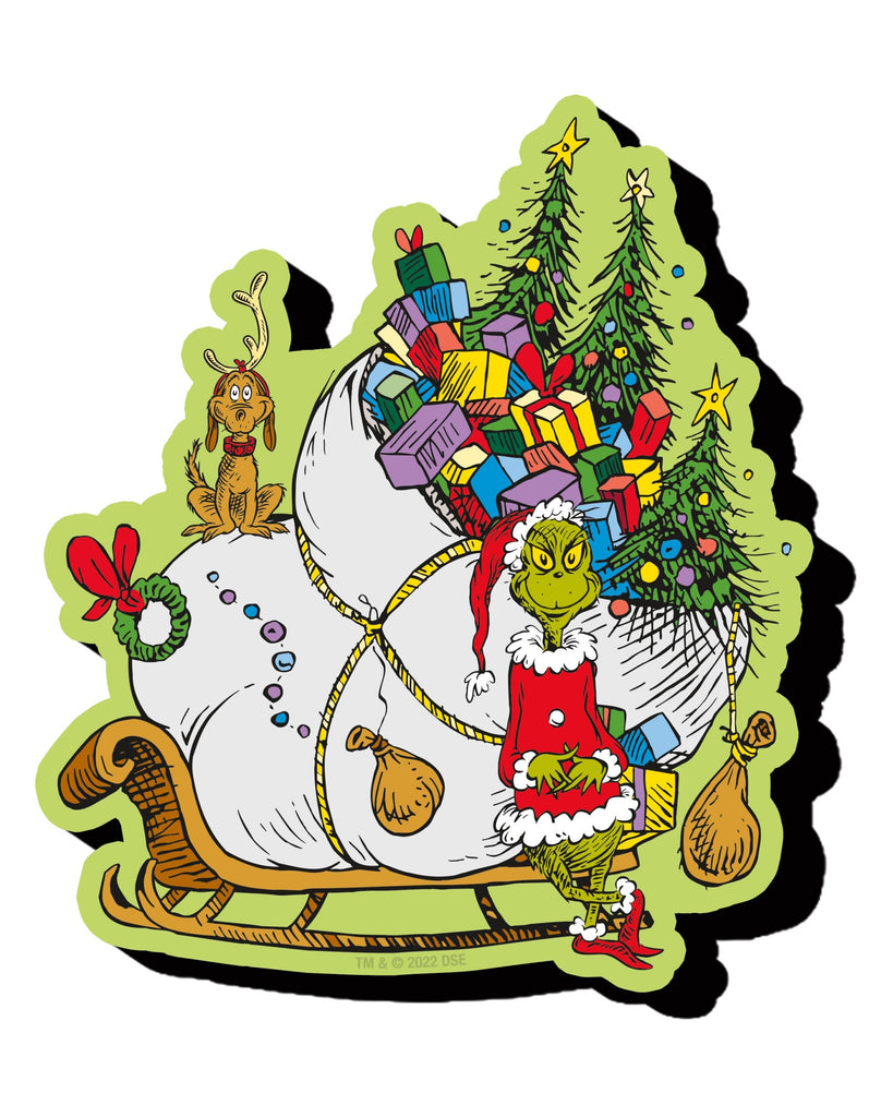 Grinch Sleigh Chunky Magnet