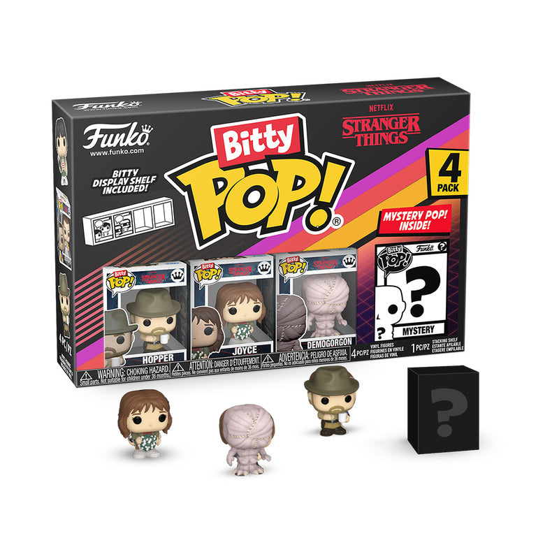 Bitty POP! Stranger Things - Hopper, Joyce, Demogorgon (Closed Face), and Mystery 4pk