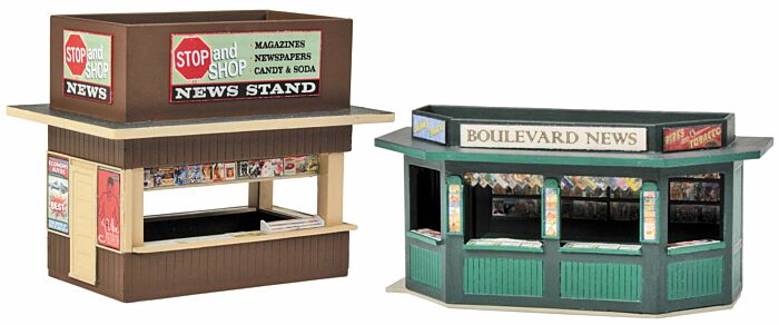 Walthers Cornerstone 933-3773 HO Two City Sidewalk Newsstands Kit NIB