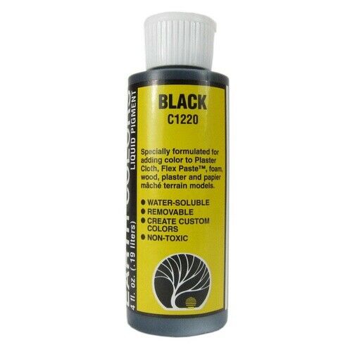 Woodland Scenics Earth Colors Liquid Pigment Black 4oz 118mL Bottle