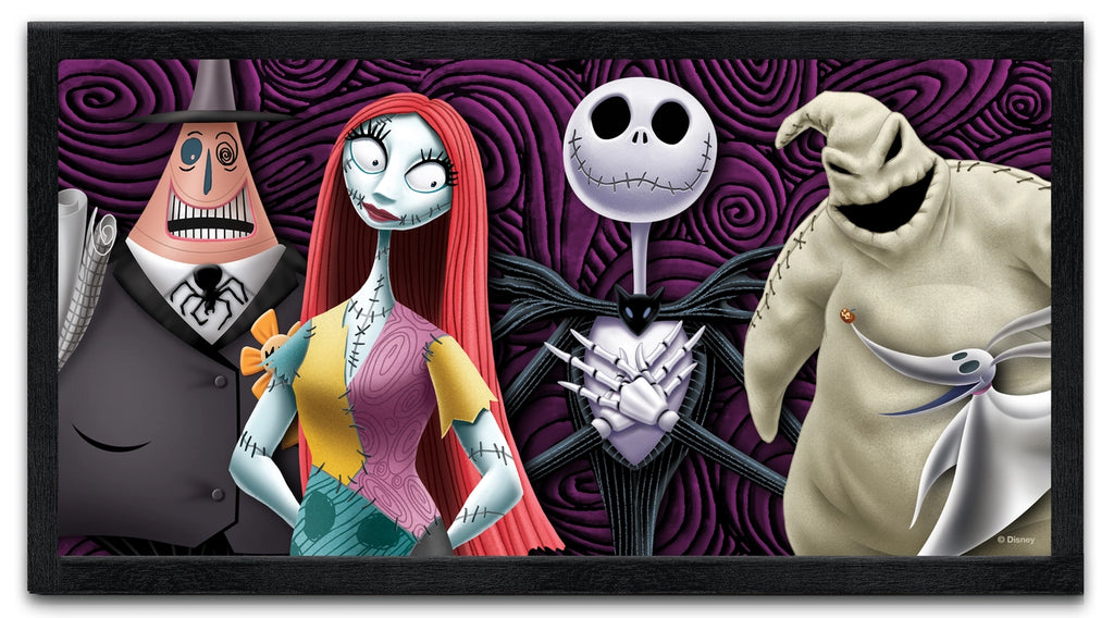 Nightmare Before Christmas Group 10x18" Framed Wood Wall Art