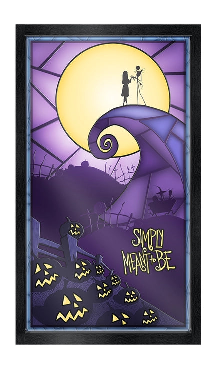 Nightmare Before Christmas Sunset 10x18" Framed Wood Wall Art