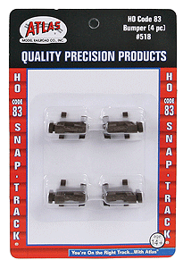 Atlas 519 HO Bumper Fits Code 83 Track (Sold Separately) Pkg of 4 NIB