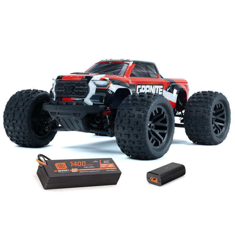 ARRMA 1/18 Granite Grom Mega 380 Brushed 4X4 Monster Truck RTR - Red