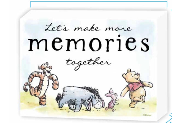 Winnie The Pooh Group "Memories" 5x7x1.5" Wood Box Sign