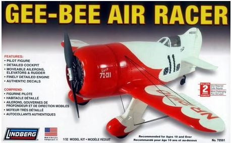 Lindberg 70561 Gee Bee Air Racer 1/32 Scale Plastic Model Kit NIB