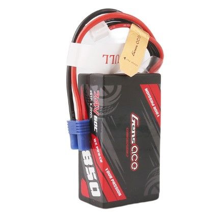 Gens Ace 850mAh 2S1P 7.4V 60C LiPo Battery EC2