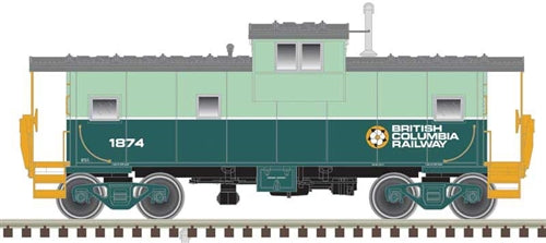 Atlas Master Line 20005020 HO Extended-Vision Caboose British Columbia Railway BCR #1874 Green Yellow White Dogwood Logo NIB RTR