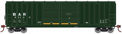 Athearn Roundhouse RND1058 50' FMC 5283 Double Door Boxcar Bangor & Aroostock BAR #9589 Green White Yellow White Lettering NIB RTR