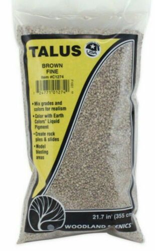 Woodland Scenics C1274 Talus Rock Debris Fine Brown 12oz (340g) NIB