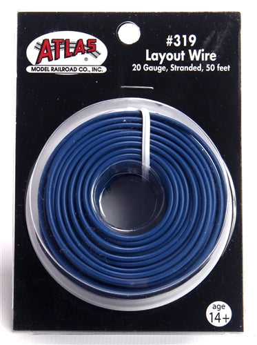 Atlas 319 Layout Wire 20 Gauge Stranded 50' (15.2m) Blue NIB