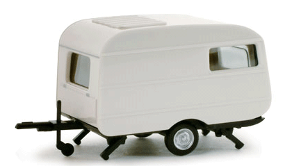 Herpa HO Qek Camping Trailer White Assembled