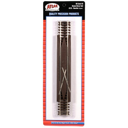 Atlas 519 HO Code 83 Straight Rerailer Brown Ties Nickel Silver Pkg of 3 NIB