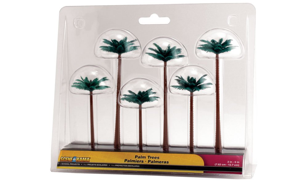 Woodland Scenics Scene-A-Rama Diorama Palm Trees 4 to 5" (10.2 to 12.7cm) Pkg of 6