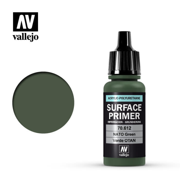 Vallejo 70612 Surface Primer NATO Green Acrylic Polyurethane 17mL NIB