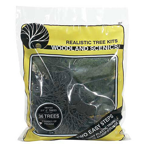 Woodland Scenics Realistic Trees Kits Green Deciduous Medium Green 3 to 7" (7.6 to 17.8cm) Tall Pkg Of 6