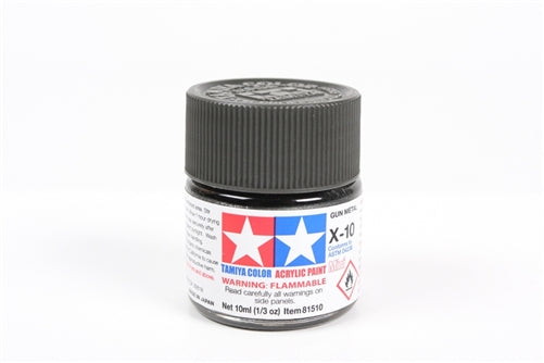 Tamiya Acrylic X-10 Gun Metal Mini Bottle 10mL (1/3oz)