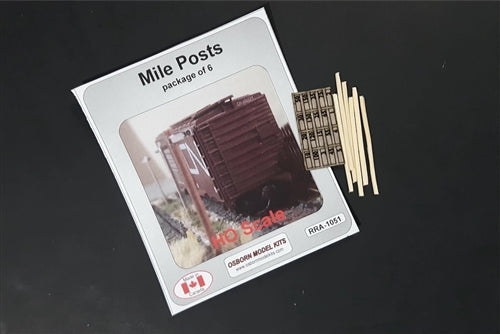 Osborn Model Kits RRA-1051 HO Miles Post Laser Cut Wood KIT NIB