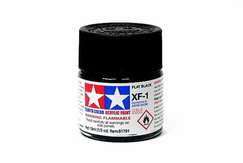 Tamiya Acrylic XF-1 Flat Black Mini Bottle 10mL (1/3oz)