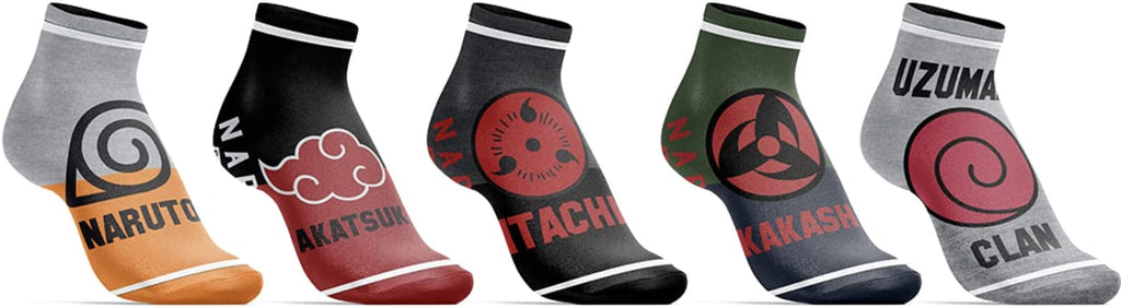 Naruto Pixel Art 5pk Ankle Socks