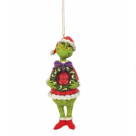 The Grinch Holding Wreath Jim Shore Ornament