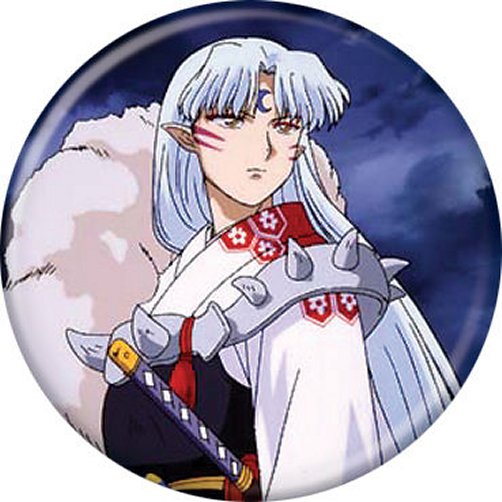 Inuyasha Sesshomaru on Purple Button