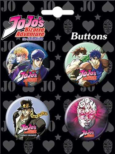 Jojo's Bizarre Adventure 4pc Button Set