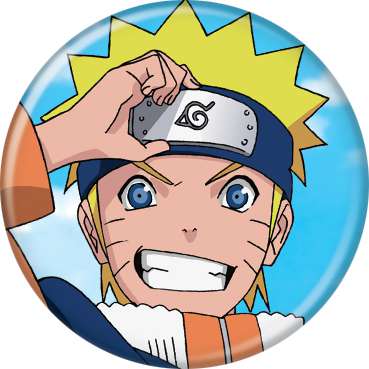 Naruto Smiling Holding Band Button