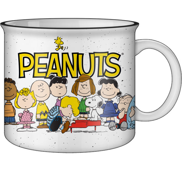 Peanuts Gang Logo 20oz Ceramic Camper Mug *CHIPPED RIM*