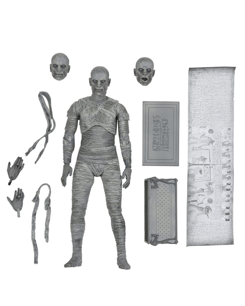 Universal Monsters Ultimate Mummy 7" Black & White Figure